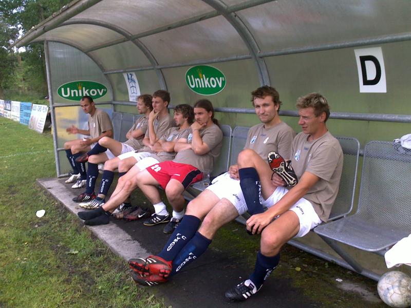 Lavička "B" mužstva při utkání